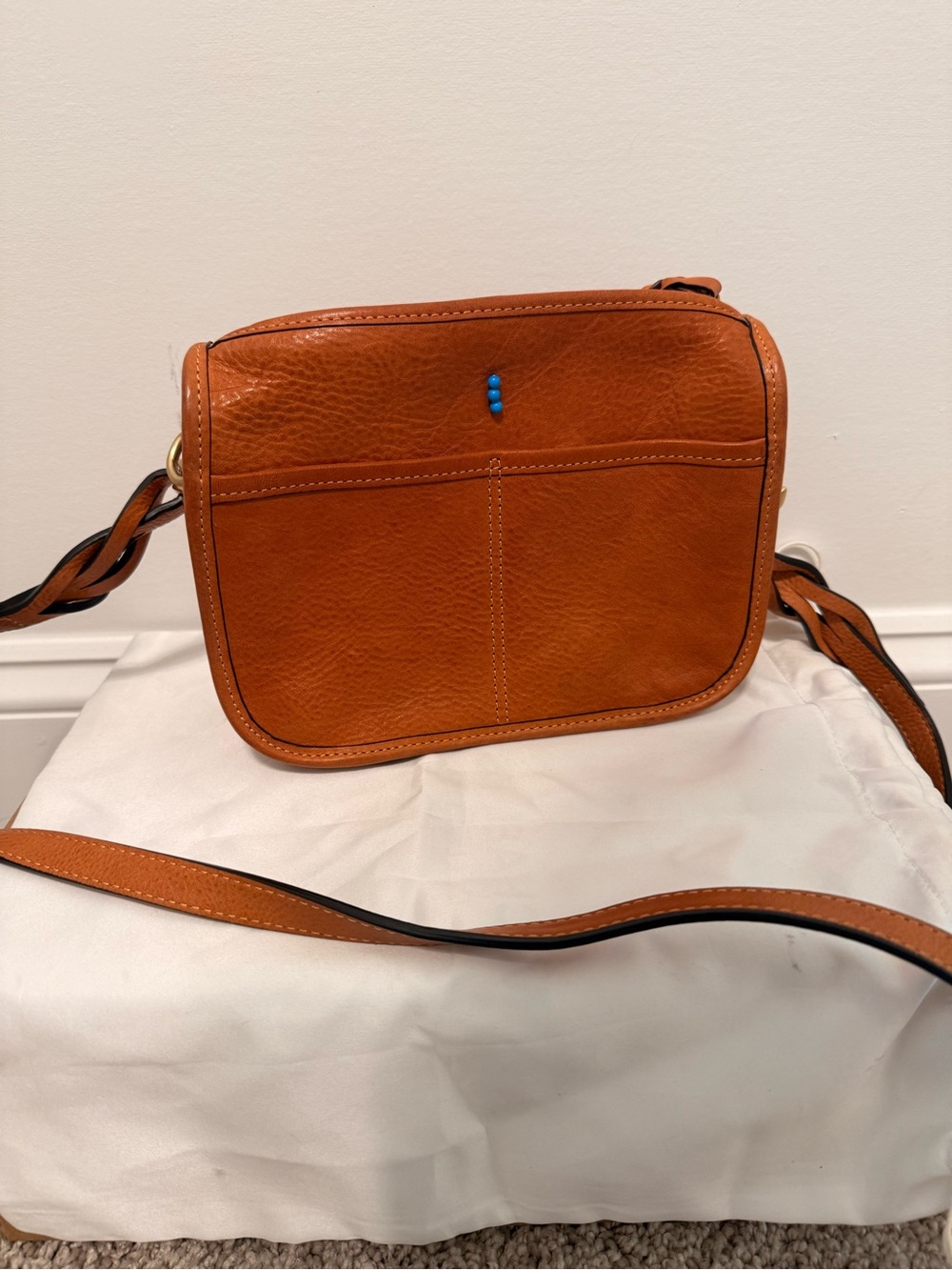 Annabel Ingall Tan Leather Crossbody with Braided Strap
